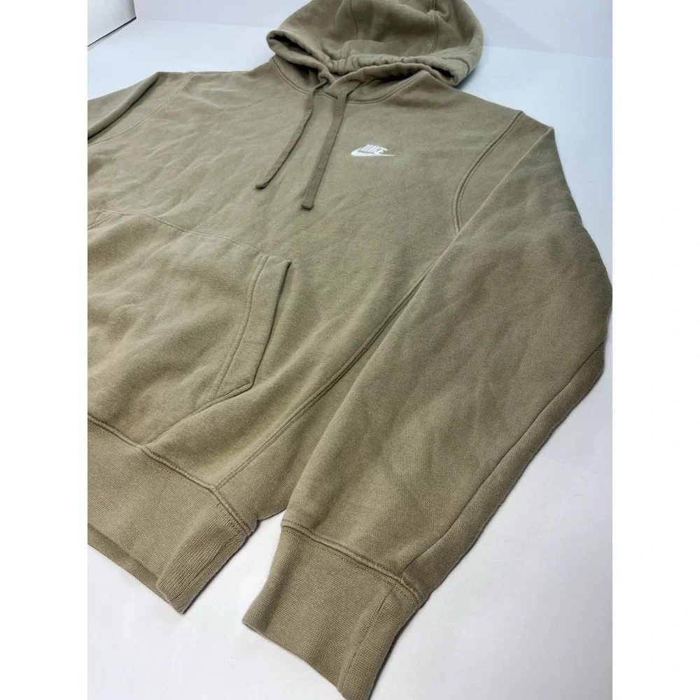 NIKE Sportswear Club Fleece Men's Medium Beige Pullover Hoodie BV2654-247